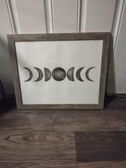 Framed Print of Linear Moon Phases
