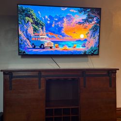 Tv Console/ Wine Rack- Sliding Barn Doors 
