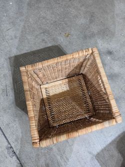 4 Square Wicker Woven Basket