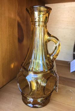 Vintage amber glass cruet