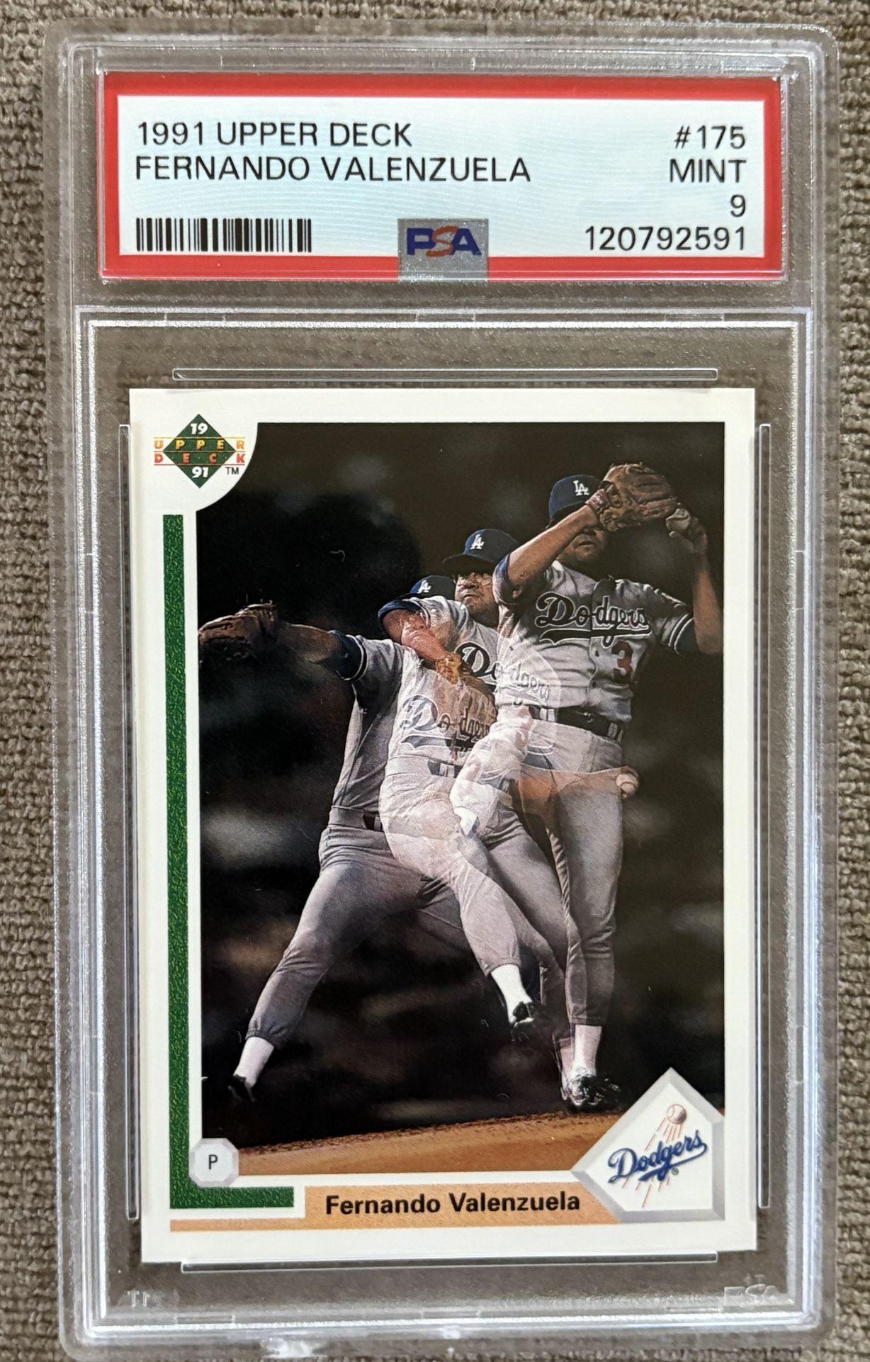 1991 Upper Deck - Fernando Valenzuela #175 Graded PSA 9 NR -MINT