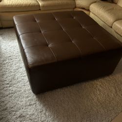 Genuine Leather Ottoman 