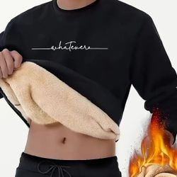 Fleece Lined Sweat Shirt Large 