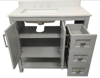 36" NO TOP (TOP IS BROKE) BATHROOM VANITY NEW