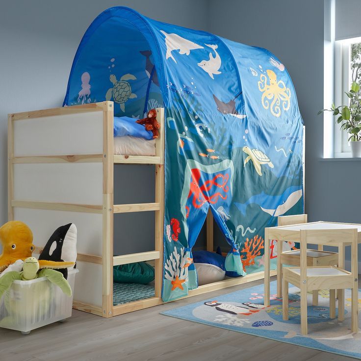 IKEA Kura Bed Tent ocean theme 
