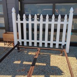 Free Queen Fence Post Headboard, Box Spring and  Frame
