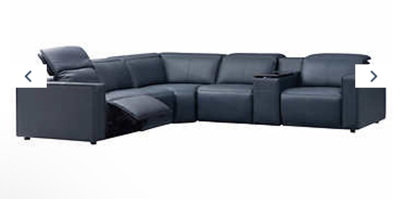 Blythe Power Reclining Leather Sectional with Power Headrests