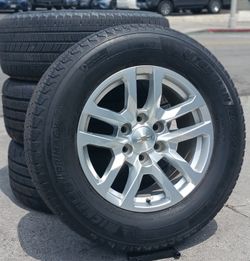 18" Chevy Silverado GMC Sierra Factory Stock OEM Wheels & Tires Tahoe Suburban Escalade Yukon Ram Tundra Titan Rims Rines Llantas.. Setof4