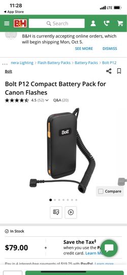 Bolt P12 Compact Battery Pack for Canon Flashes