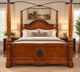 Four-Poster King Bed Frame Wood