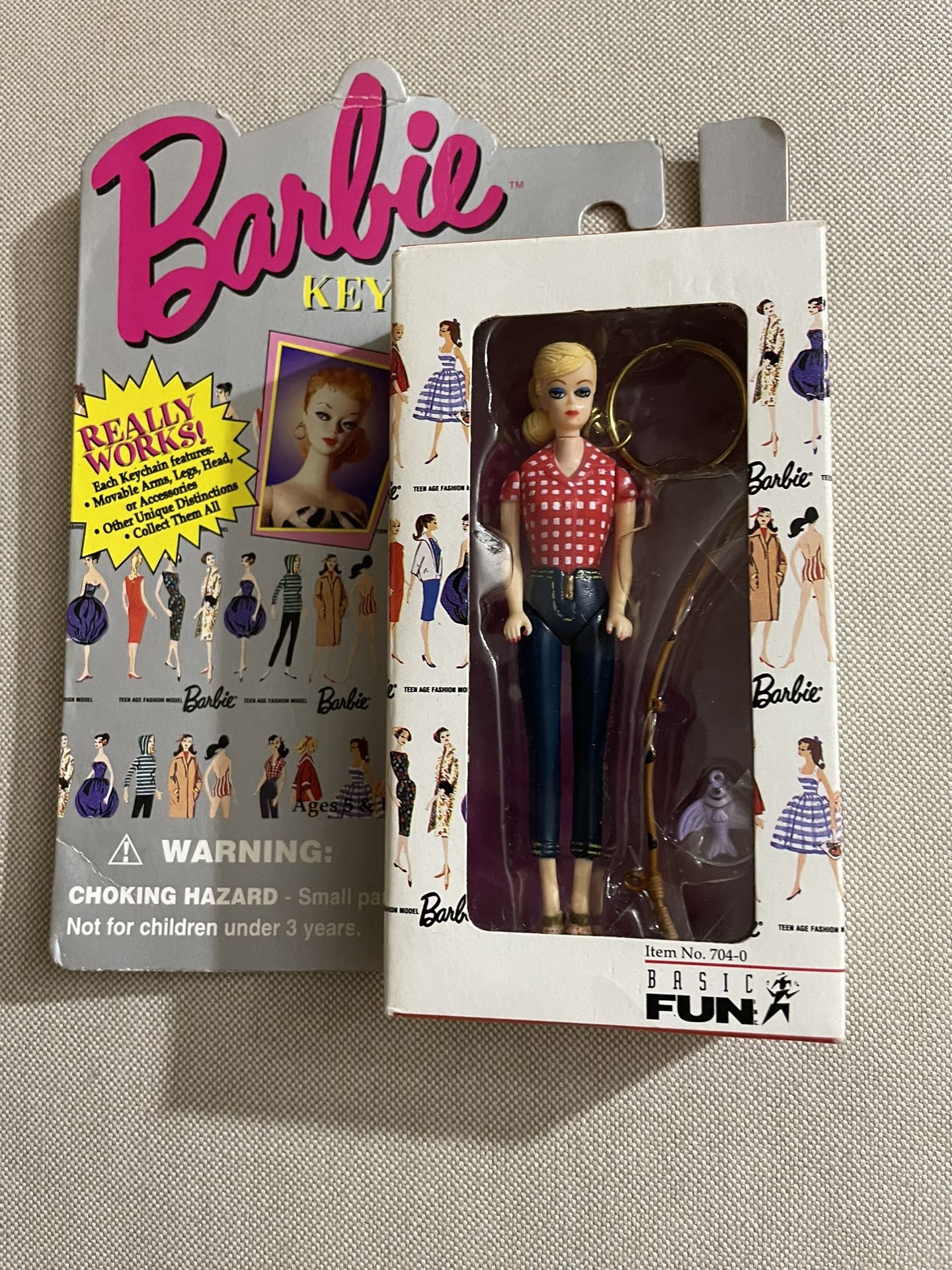 Three-VINTAGE Barbie Keychain 1(contact info removed) Poodle Parade Original Mattel
