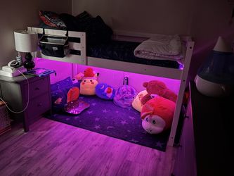 Twin LED Loft Bed With Mattress