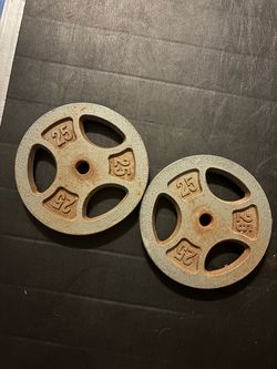 Barbell 25 LB 1 inch weight plates.