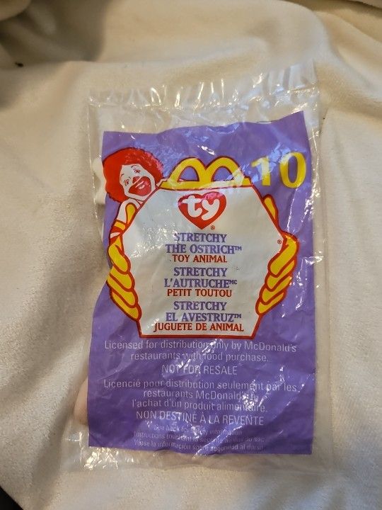 1993 1999 McDonalds Ty ERROR Stretchy Teenie Beanie Babies # 10 NIP