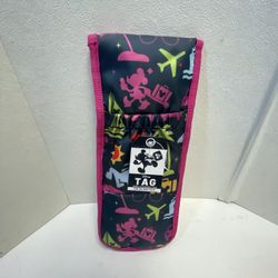 Walt Disney Curling Iron Cover Bag Mickey Pluto Luggage TAG Travel - Pink - New 