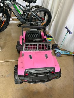 Pink kids ride on jeep
