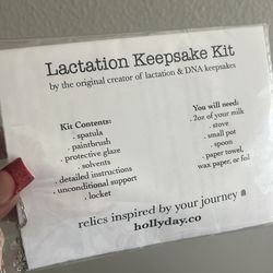 Lactation keepsake kit, jewelry