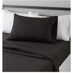 New black microfiber twin deep pocket sheet set