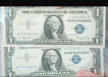 Crisp Uncirculated US Silver Certificates - 2 Note Lot