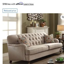 Acme alianza 85” sofa with 2 pillows