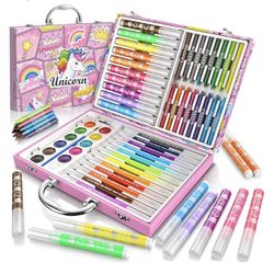 New litokido Art Supplies for Kids - Unicorn Art Set - Painting, Drawing Art Kit with Washable Markers, Double-Tip Pens, Coloring Book, Sketch Pad - B