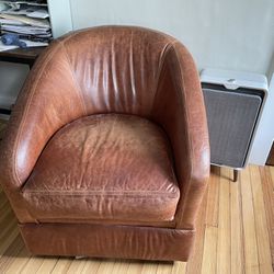 Leather Swivel Accent Chair