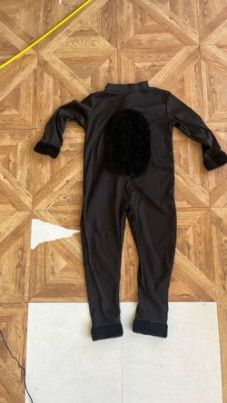 Black long sleeve zip jumpsuit costume for girl size5 to 6 year