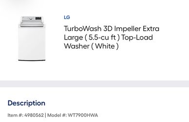 LG Washer and dryer (electric)  set  - Low  Use!