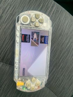 LIKE NEW !!! CLEAR / GREY * PSP * WITH 5,000 GAMES