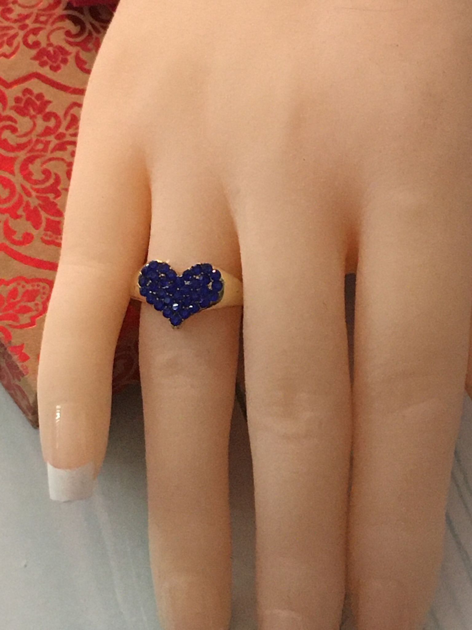 Blue Heart Ring, Size 8