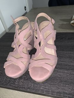 Pink Suede Wedges Women’s Size 6.5