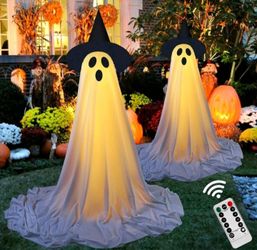 DAKIMOE Halloween Decorations Outdoor Indoor Halloween Decoration,Spooky Ghost Decor with String Lights,