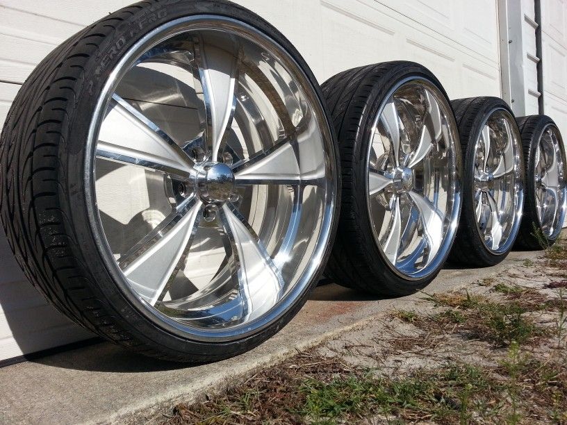 22" Billet Intro Vista 5x5 Staggered Wheels & Tires for Sale in Sebring, FL OfferUp