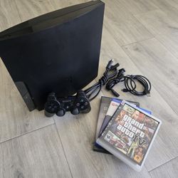 PS3 Slim / Controller / 3 Games