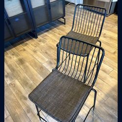 Set Of Two Counter Height Metal Barstools 