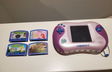 LeapFrog Leapster2 Handheld Learning Game System with 4 Game Cartridges