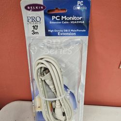 Belkin Pro Series PC Monitor EXT Cable VGA/SVGA 10'-3M DBI5 M/F F2N025-10