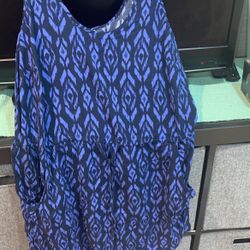 Gap Size Large Dress Navy Blue And Light Blue Designs
