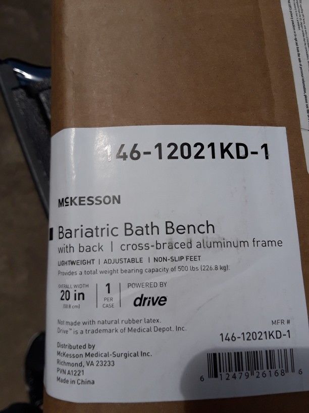 Brand New Bariatric Heavy Duty Bath Bench with Backrest   $39