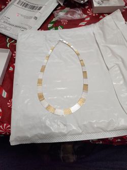 20 In. 925 Sterling Silver Necklace. 3 Tone