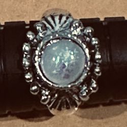 Australian Opal Sterling Silver Ring Size 6 
