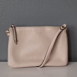 Kate Spade Cream Pebbled Leather Jackson Triple Gusset Crossbody Bag 