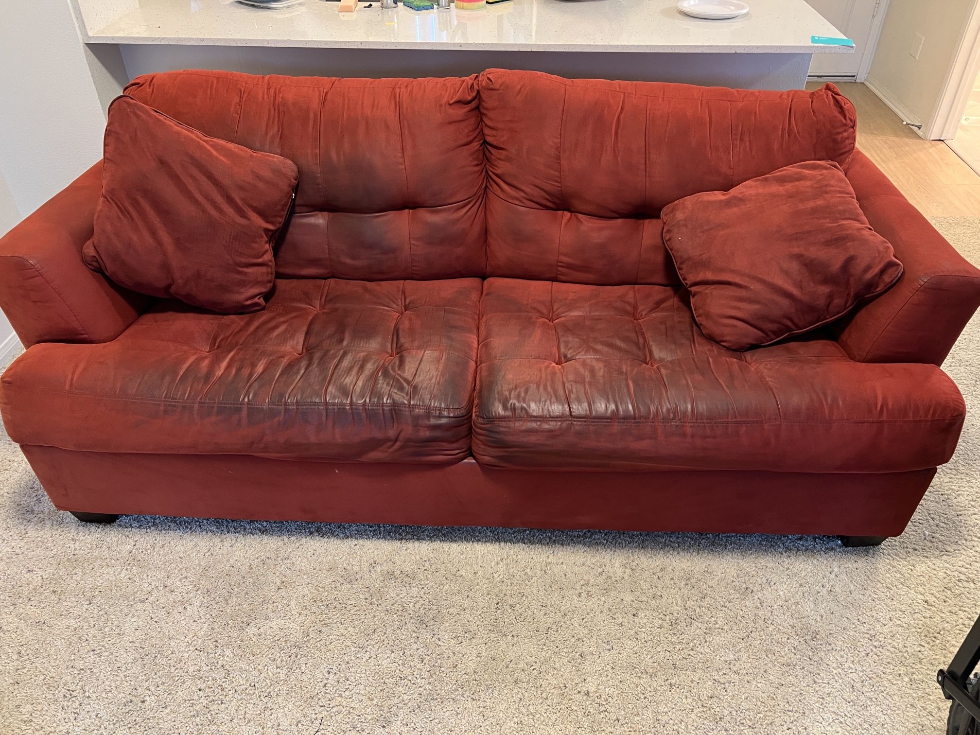 Red Couch with pull out bed