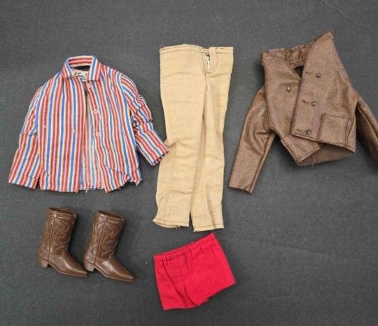 Vintage BARBIE Ken Clothing Rally Gear 1429- Leather Jacket Pants Shirt Boots