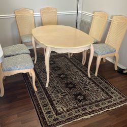 Dining table and 6 chairs For $120. The dining table can be extended