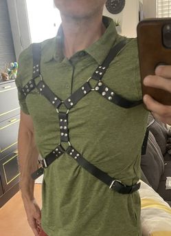 Men’s Faux Leather Chest Harness
