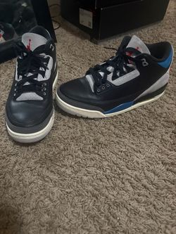 Air Jordan 3 Black Blue Grey Sneakers