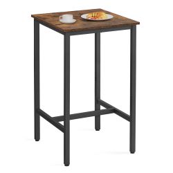  Table, Kitchen Dining Table, High Top Pub Table, Bar Height Cocktail Table for Living Room Party, Sturdy Metal, 23.6 x 23.6 x 41.7 Inches for Narrow 
