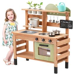 Wooden Kids Kitchen Play Set