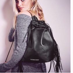 Victorias Secret Black fringe bag